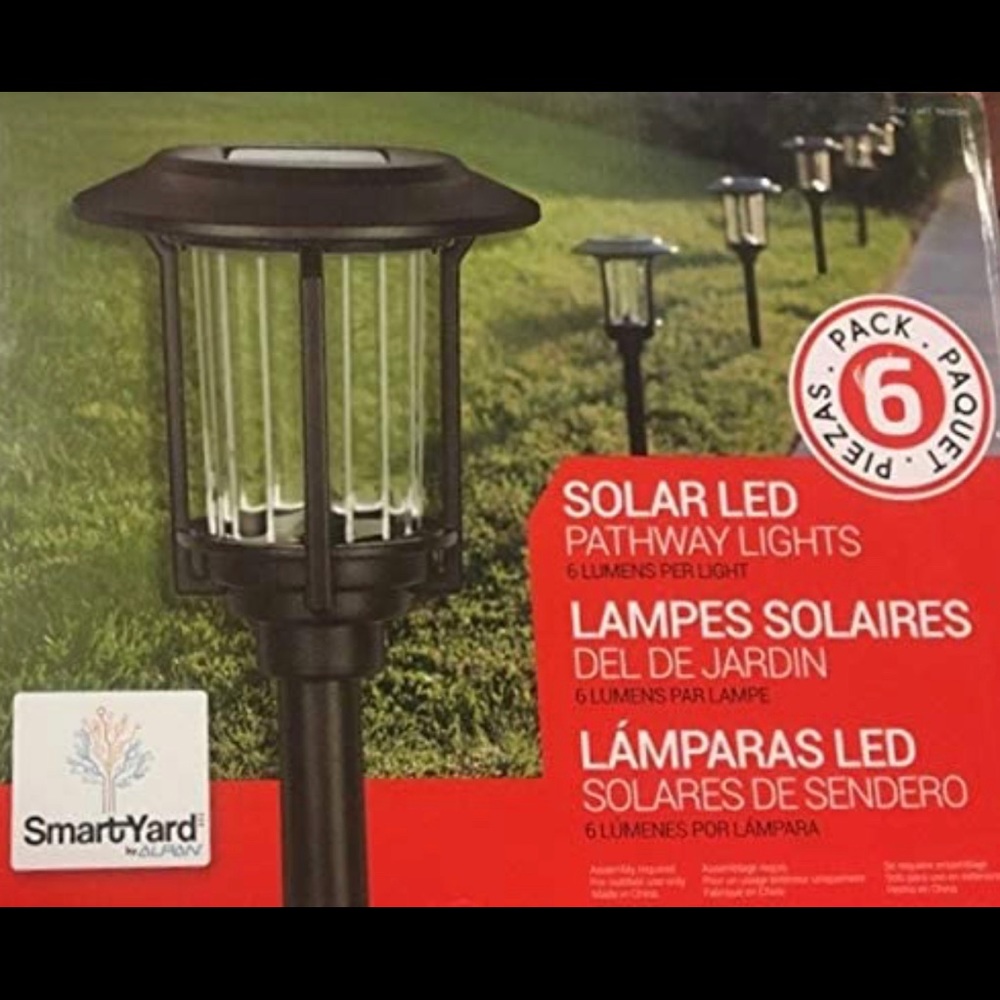 COPY - SmartYard Solar LED Garden Lights 6 Pack Bronze